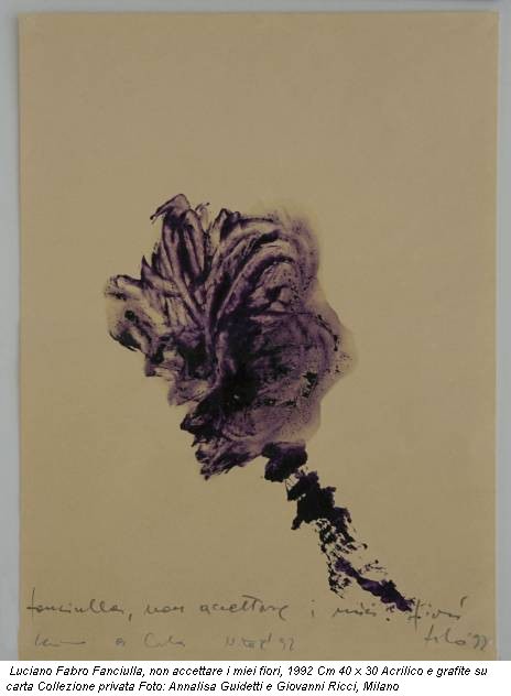 Luciano Fabro Fanciulla, non accettare i miei fiori, 1992 Cm 40 x 30 Acrilico e grafite su carta Collezione privata Foto: Annalisa Guidetti e Giovanni Ricci, Milano