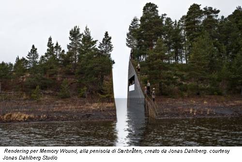 Rendering per Memory Wound, alla penisola di Sørbråten, creato da Jonas Dahlberg. courtesy Jonas Dahlberg Studio