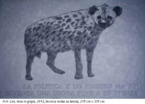 H.H. Lim, Iena in grigio, 2013, tecnica mista su tavola, 215 cm x 315 cm