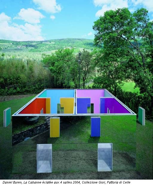 Daniel Buren, La Cabanne &eacute;clat&eacute;e aux 4 salles 2004, Collezione Gori, Fattoria di Celle
