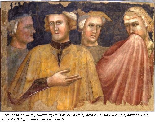 Francesco da Rimini, Quattro figure in costume laico, terzo decennio XVI secolo, pittura murale staccata, Bologna, Pinacoteca Nazionale