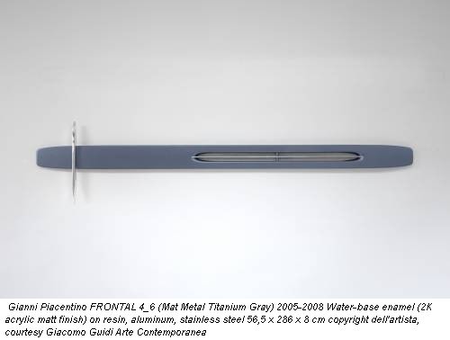 Gianni Piacentino FRONTAL 4_6 (Mat Metal Titanium Gray) 2005-2008 Water-base enamel (2K acrylic matt finish) on resin, aluminum, stainless steel 56,5 x 286 x 8 cm copyright dell'artista, courtesy Giacomo Guidi Arte Contemporanea
