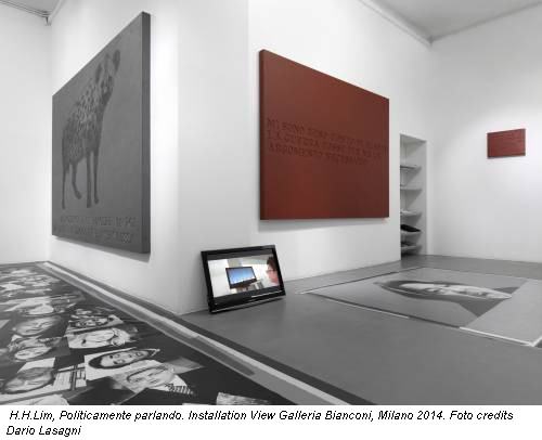 H.H.Lim, Politicamente parlando. Installation View Galleria Bianconi, Milano 2014. Foto credits Dario Lasagni