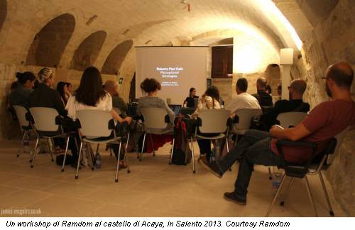 Un workshop di Ramdom al castello di Acaya, in Salento 2013. Courtesy Ramdom