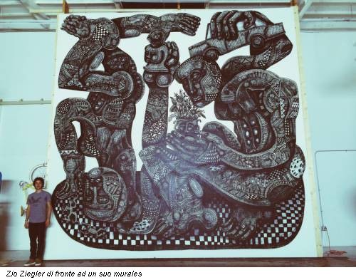 Zio Ziegler di fronte ad un suo murales