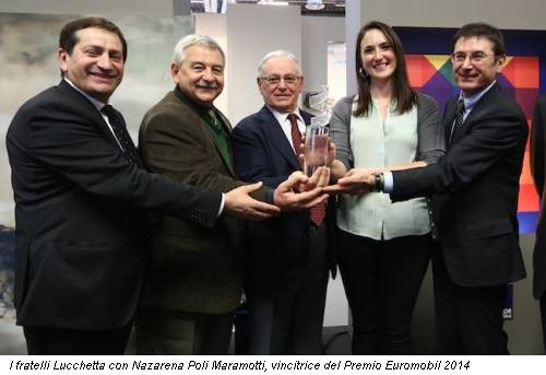 I fratelli Lucchetta con Nazarena Poli Maramotti, vincitrice del Premio Euromobil 2014