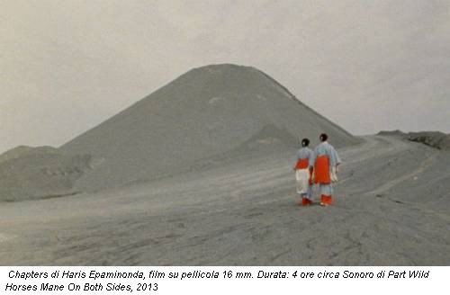 Chapters di Haris Epaminonda, film su pellicola 16 mm. Durata: 4 ore circa Sonoro di Part Wild Horses Mane On Both Sides, 2013