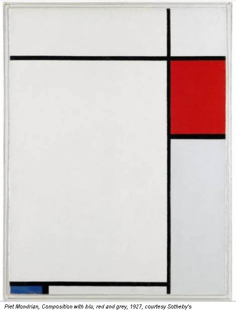 Piet Mondrian, Composition with blu, red and grey, 1927, courtesy Sotheby's
