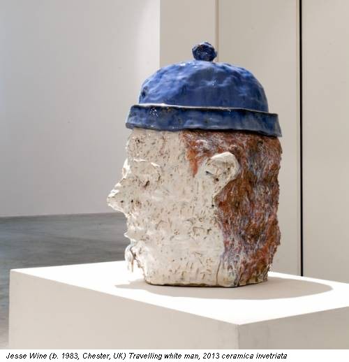 Jesse Wine (b. 1983, Chester, UK) Travelling white man, 2013 ceramica invetriata