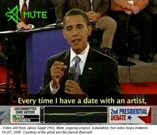 Video still from János Sugár (HU), Mute, ongoing project, installation, five video loops between 10-20’, 2005. Courtesy of the artist and Bucharest Biennale