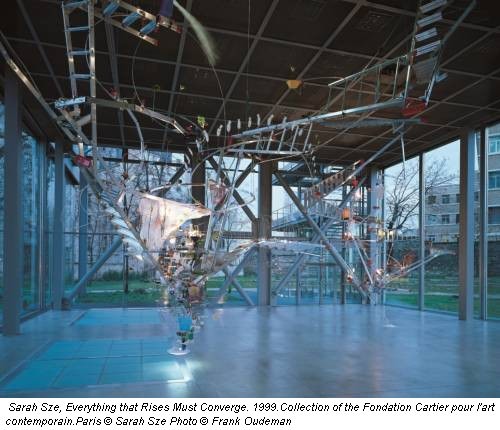 Sarah Sze, Everything that Rises Must Converge. 1999.Collection of the Fondation Cartier pour l'art contemporain.Paris &copy; Sarah Sze Photo &copy; Frank Oudeman