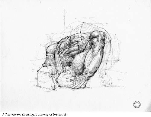 Athar Jaber. Drawing, courtesy of the artist