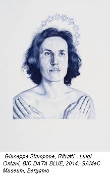 Giuseppe Stampone, Ritratti - Luigi Ontani, BIC DATA BLUE, 2014. GAMeC Museum, Bergamo