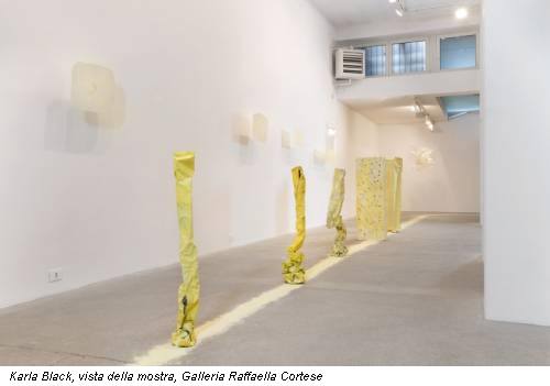 Karla Black, vista della mostra, Galleria Raffaella Cortese