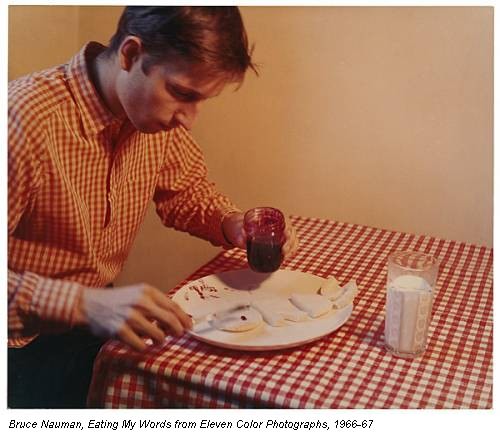 Bruce Nauman, Eating My Words from Eleven Color Photographs, 1966-67