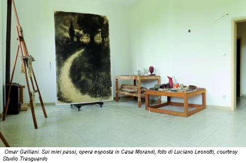 Omar Galliani. Sui miei passi, opera esposta in Casa Morandi, foto di Luciano Leonotti, courtesy Studio Trasguardo