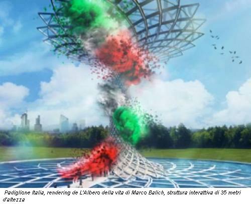 Padiglione Italia, rendering de L'Albero della vita di Marco Balich, struttura interattiva di 35 metri d'altezza