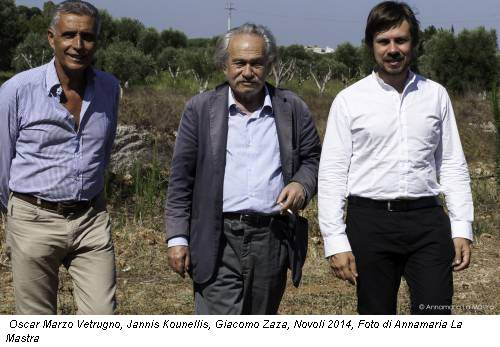 Oscar Marzo Vetrugno, Jannis Kounellis, Giacomo Zaza, Novoli 2014, Foto di Annamaria La Mastra