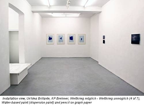 Installation view, Un'Idea Brillante, KP Brehmer, Weltkrieg möglich - Weltkrieg unmoglich (4 of 7), Water-based paint (dispersion paint) and pencil on graph paper