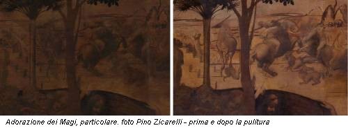 Adorazione dei Magi, particolare. foto Pino Zicarelli - prima e dopo la pulitura