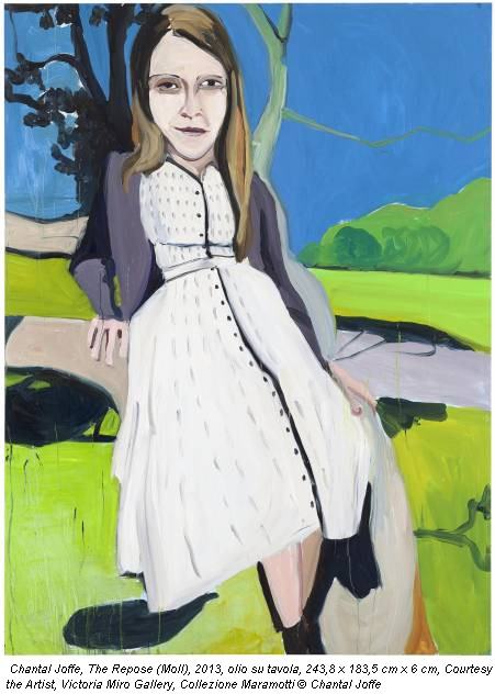 Chantal Joffe, The Repose (Moll), 2013, olio su tavola, 243,8 x 183,5 cm x 6 cm, Courtesy the Artist, Victoria Miro Gallery, Collezione Maramotti © Chantal Joffe
