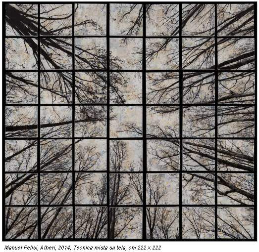 Manuel Felisi, Alberi, 2014, Tecnica mista su tela, cm 222 x 222