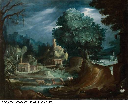 Paul Brill, Paesaggio con scena di caccia