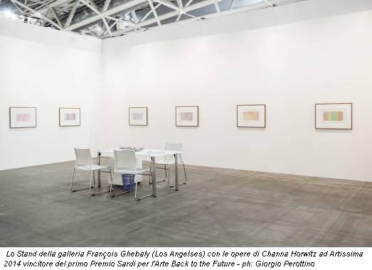 Lo Stand della galleria François Ghebaly (Los Angelses) con le opere di Channa Horwitz ad Artissima 2014 vincitore del primo Premio Sardi per l'Arte Back to the Future - ph: Giorgio Perottino