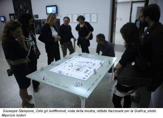 Giuseppe Stampone, Odio gli indifferendi, vista della mostra, Istituto Nazionale per la Grafica, photo Maurizio Isidori