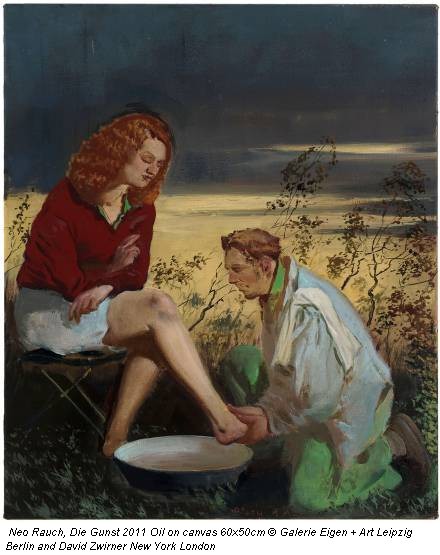 Neo Rauch, Die Gunst 2011 Oil on canvas 60x50cm &copy; Galerie Eigen + Art Leipzig Berlin and David Zwirner New York London