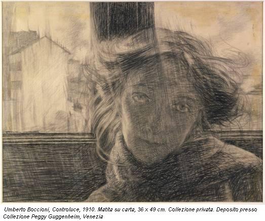 Umberto Boccioni, Controluce, 1910. Matita su carta, 36 x 49 cm. Collezione privata. Deposito presso Collezione Peggy Guggenheim, Venezia