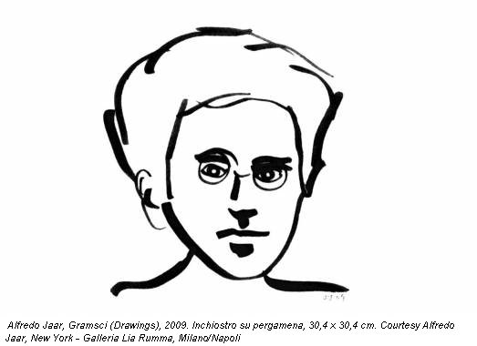 Alfredo Jaar, Gramsci (Drawings), 2009. Inchiostro su pergamena, 30,4 x 30,4 cm. Courtesy Alfredo Jaar, New York - Galleria Lia Rumma, Milano/Napoli