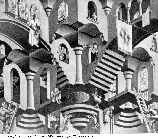 Escher, Convex and Concave 1955 Lithograph. 335mm x 275mm