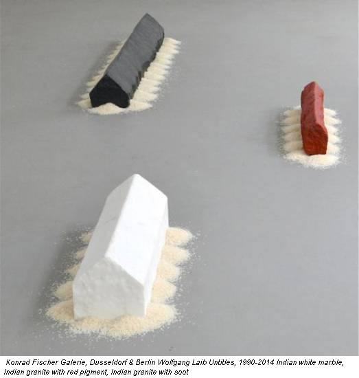 Konrad Fischer Galerie, Dusseldorf & Berlin Wolfgang Laib Untitles, 1990-2014 Indian white marble, Indian granite with red pigment, Indian granite with soot