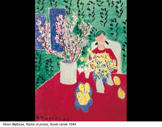 Henri Matisse, Ramo di pruno, fondo verde 1948