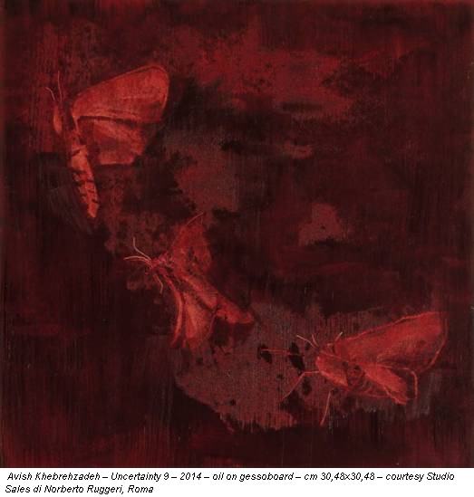  Avish Khebrehzadeh – Uncertainty 9 – 2014 – oil on gessoboard – cm 30,48x30,48 – courtesy Studio Sales di Norberto Ruggeri, Roma