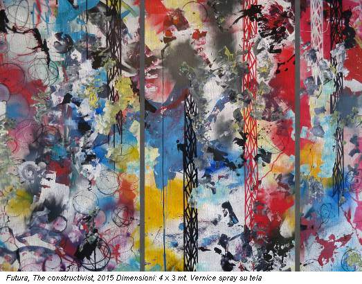 Futura, The constructivist, 2015 Dimensioni: 4 x 3 mt. Vernice spray su tela