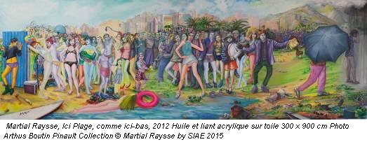 Martial Raysse, Ici Plage, comme ici-bas, 2012 Huile et liant acrylique sur toile 300 x 900 cm Photo Arthus Boutin Pinault Collection © Martial Raysse by SIAE 2015