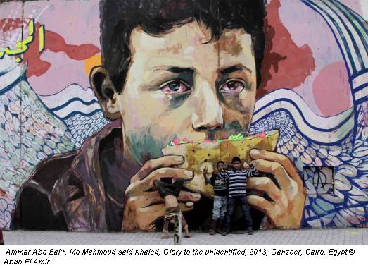 Ammar Abo Bakr, Mo Mahmoud said Khaled, Glory to the unidentified, 2013, Ganzeer, Cairo, Egypt &copy; Abdo El Amir