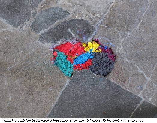 Maria Morganti Nel buco. Pieve a Presciano, 27 giugno - 5 luglio 2015 Pigmenti 7 x 12 cm circa