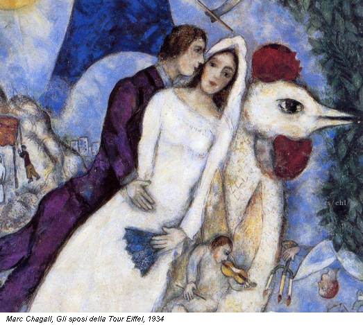 Marc Chagall, Gli sposi della Tour Eiffel, 1934