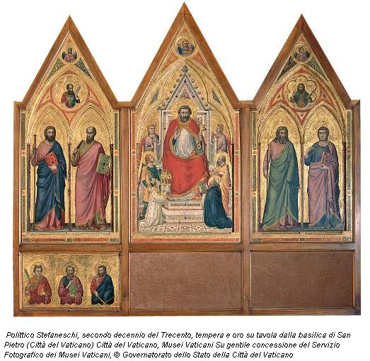 Polittico Stefaneschi, secondo decennio del Trecento, tempera e oro su tavola dalla basilica di San Pietro (Città del Vaticano) Città del Vaticano, Musei Vaticani Su gentile concessione del Servizio Fotografico dei Musei Vaticani, © Governatorato dello Stato della Città del Vaticano