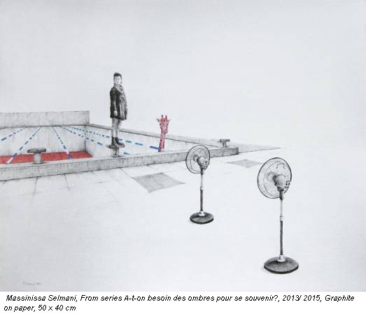 Massinissa Selmani, From series A-t-on besoin des ombres pour se souvenir?, 2013/ 2015, Graphite on paper, 50 x 40 cm