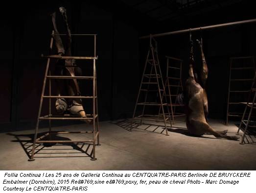Follia Continua ! Les 25 ans de Galleria Continua au CENTQUATRE-PARIS Berlinde DE BRUYCKERE Embalmer (Dornbirn), 2015 Résine époxy, fer, peau de cheval Photo - Marc Domage Courtesy Le CENTQUATRE-PARIS