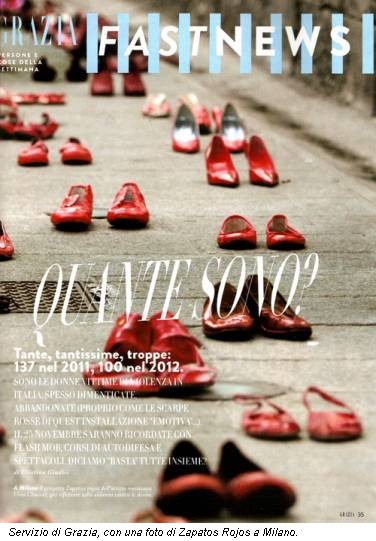 Servizio di Grazia, con una foto di Zapatos Rojos a Milano.