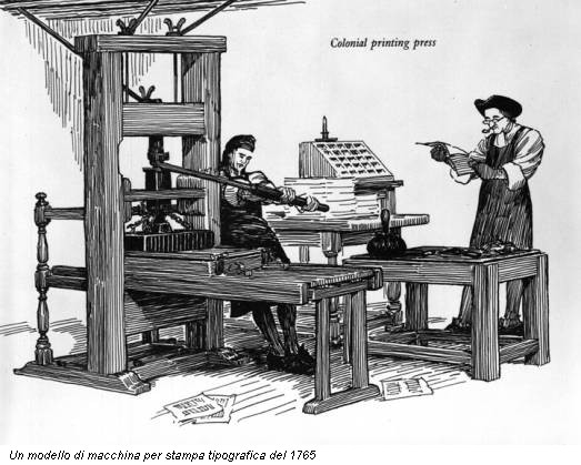 Un modello di macchina per stampa tipografica del 1765