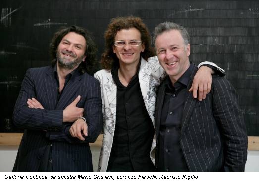 Galleria Continua: da sinistra Mario Cristiani, Lorenzo Fiaschi, Maurizio Rigillo