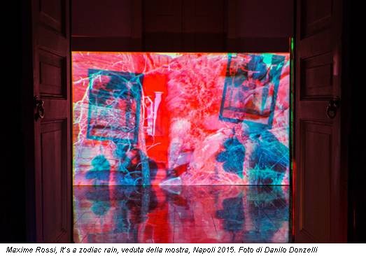 Maxime Rossi, It’s a zodiac rain, veduta della mostra, Napoli 2015. Foto di Danilo Donzelli