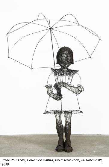 Roberto Fanari, Domenica Mattina, filo di ferro cotto, cm100x90x80, 2010