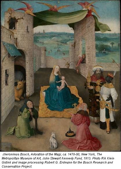 Jheronimus Bosch, Adoration of the Magi, ca. 1470-80, New York, The Metropolitan Museum of Art, John Stewart Kennedy Fund, 1913. Photo Rik Klein Gotink and image processing Robert G. Erdmann for the Bosch Research and Conservation Project.